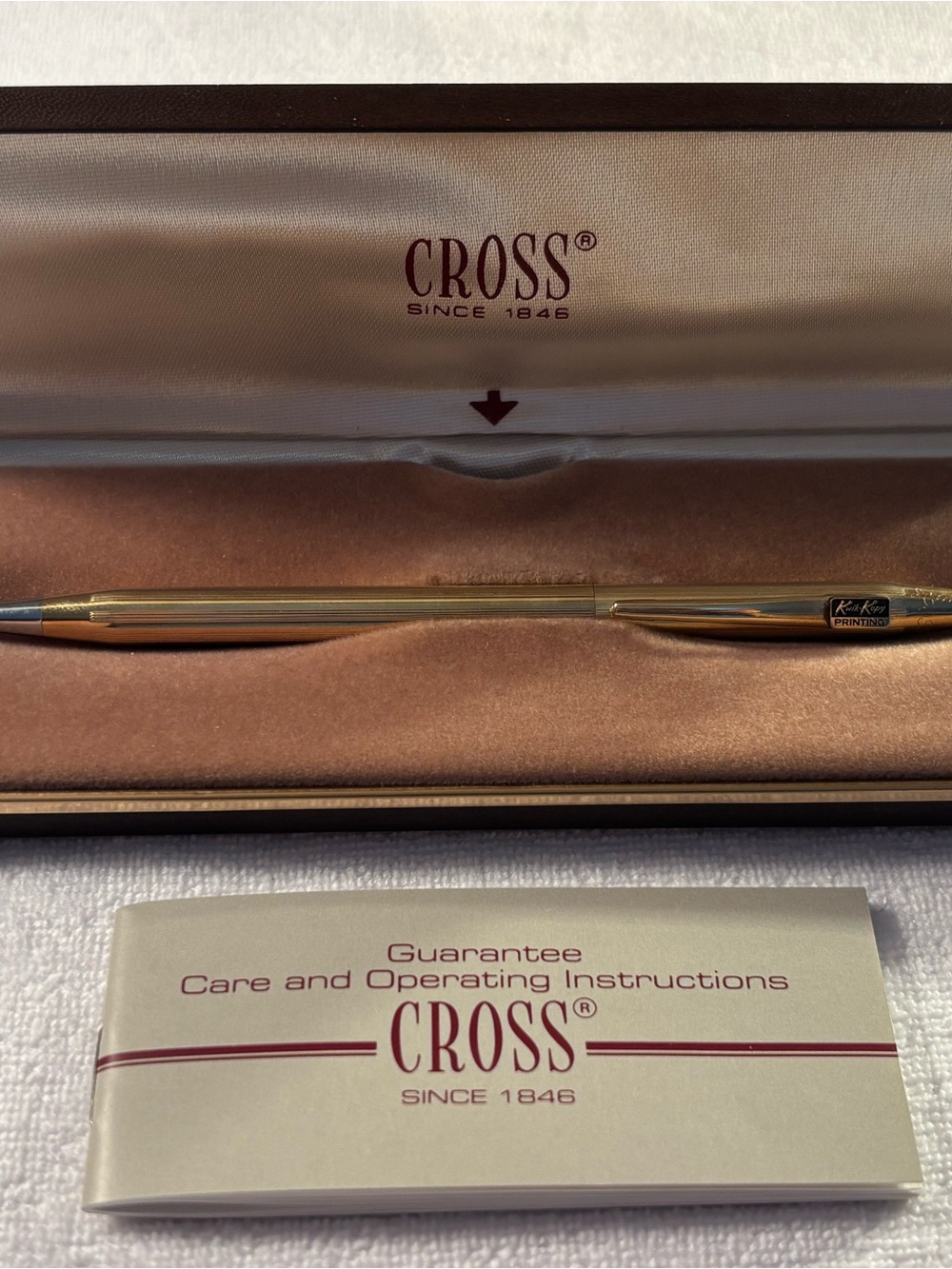 Vintage Cross 10K Gold Filled Ballpoint Pen with Case Kwik Kopy Cypress TX Promo